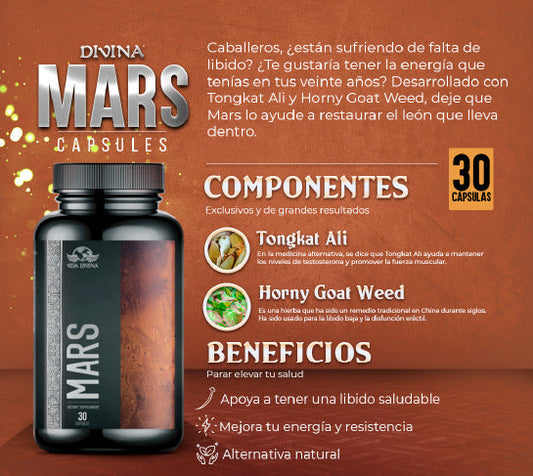 MARS - Potencia Masculina y Energía que brinda Testosterona de manera natural🔥💪